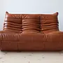 Togo Lounge Set 2-piece High-gloss leather Whisky brown 2