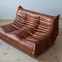 Set Lounge Togo 2 pezzi pelle lucida marrone whisky 3