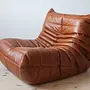 Togo Lounge Set 2-tlg. Hochglanzleder Whiskybraun 6