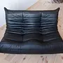Togo Lounge Set 2-tlg. Leder Schwarz 2