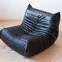 Togo Lounge Set 2-tlg. Leder Schwarz 4