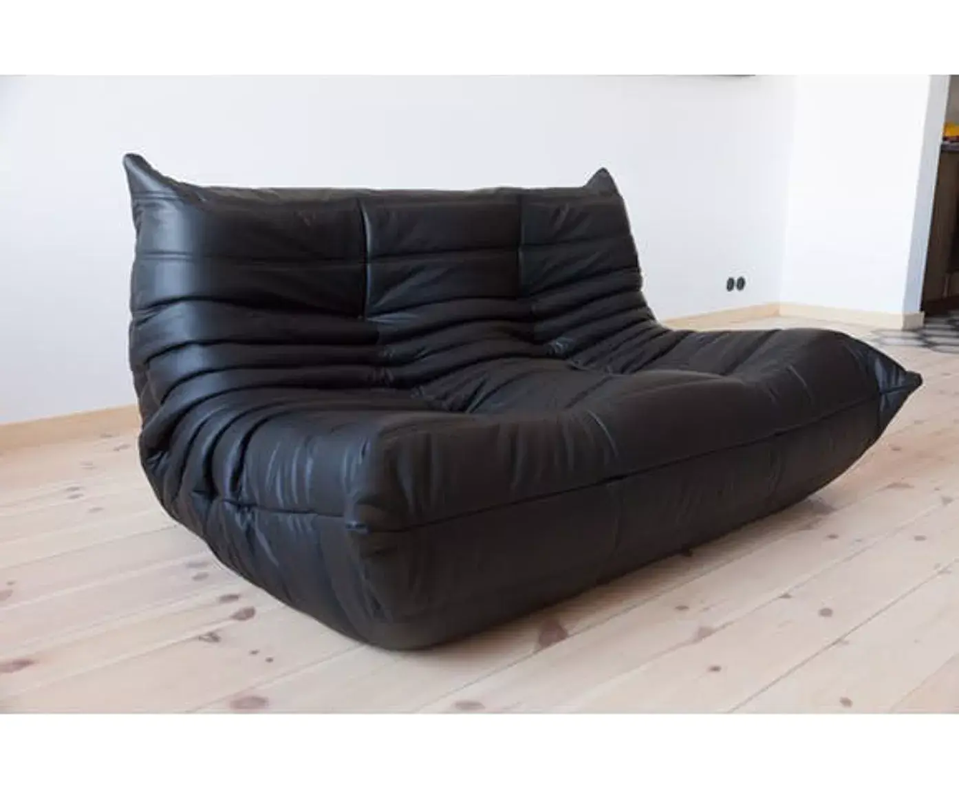 Togo Lounge Set 2-pc. Madras Leather Black 1