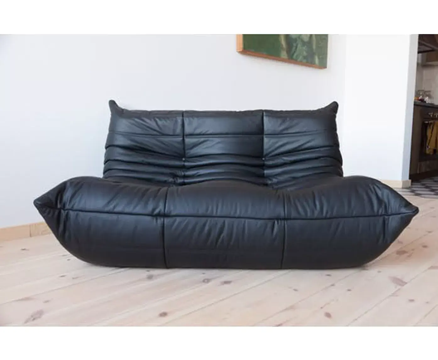 Togo Lounge Set 2-pc. Madras Leather Black 2