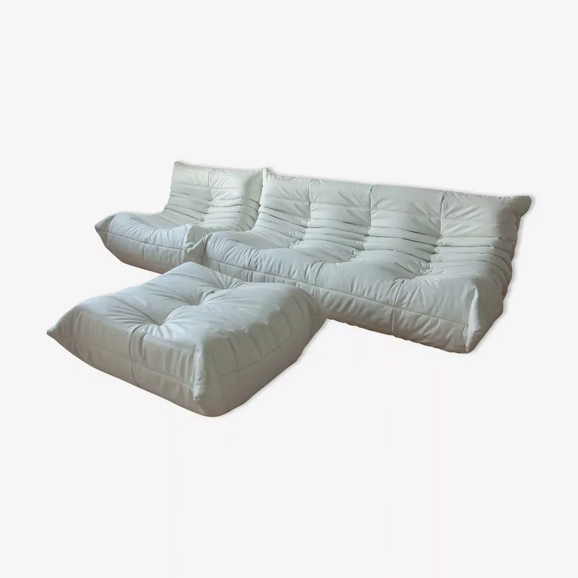 Set Togo Lounge 3 pezzi pelle Madras bianco 0