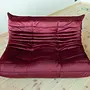 Togo Lounge Set 3-piece Velvet Burgundy 1