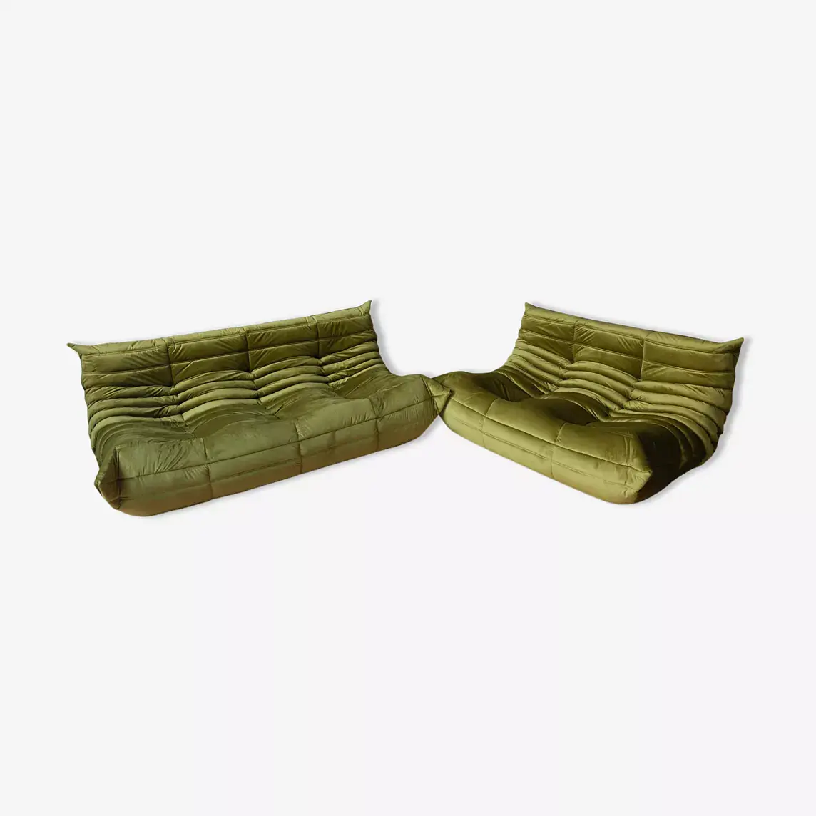 Togo Lounge Set 2-pc. Velvet Olive Green 0