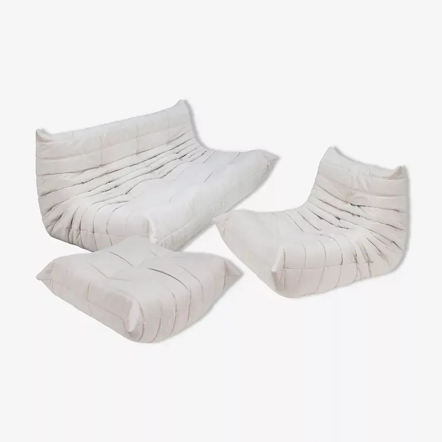 Togo Lounge Set 3-pc. Textile Off-White 0