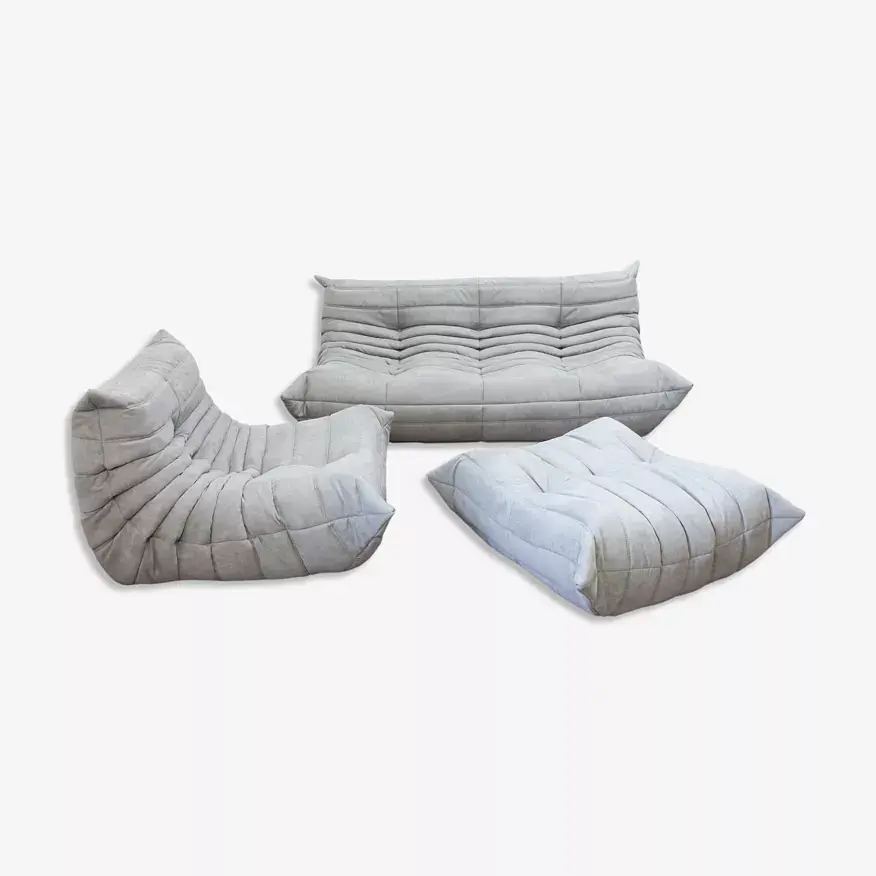 Togo Lounge Set 3-piece Textile Grey 0