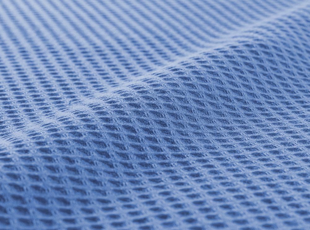 Leichte Decke aus Waffelpiqué 100% Baumwolle Blau Single 1