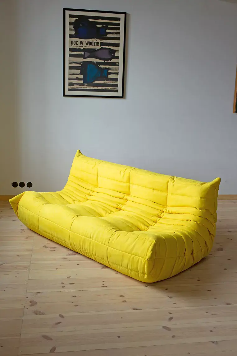 Togo Lounge Set 3-piece. Fabric Lemon Yellow 1