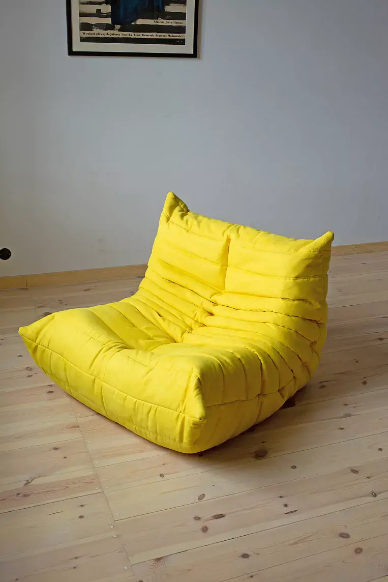 Togo Lounge Set 3-piece. Fabric Lemon Yellow 4