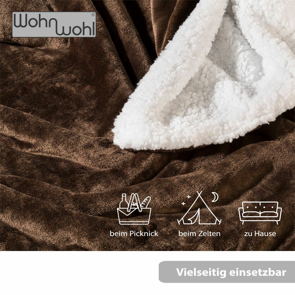 Wohndecke Sherpa Braun 4