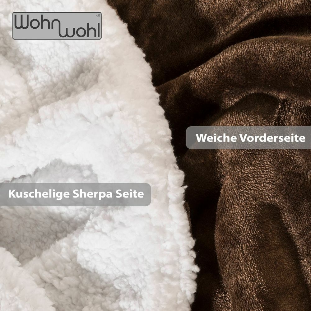 Wohndecke Sherpa Braun 2