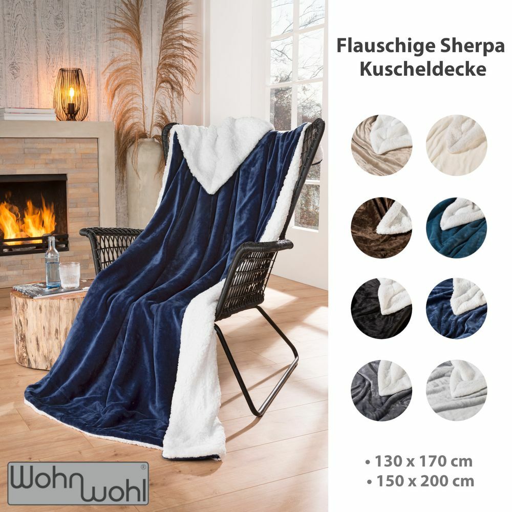 Wohndecke Sherpa Blau 1