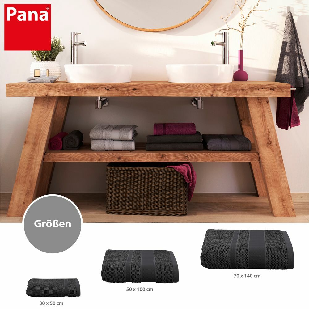 8-tlg. Handtuch-Set aus Baumwolle Grau Öko-Tex Standard 100 2