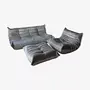 Togo Lounge Set 3-pc. Velvet Silver Grey 0
