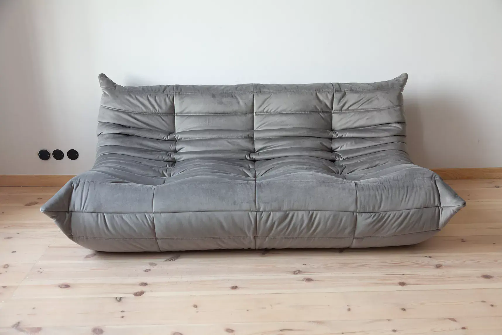 Togo Lounge Set 3-pc. Velvet Silver Grey 1