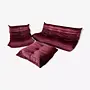 Togo Lounge Set 3-pc. Velvet Burgundy 0