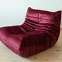 Togo Lounge Set 3-pc. Velvet Burgundy 5