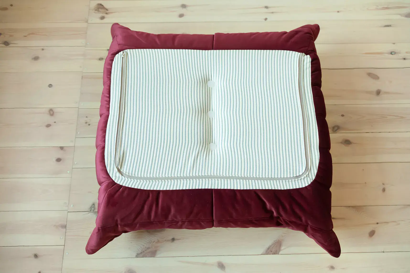 Togo Set Lounge 3 pezzi Velluto Rosso Borgogna 8