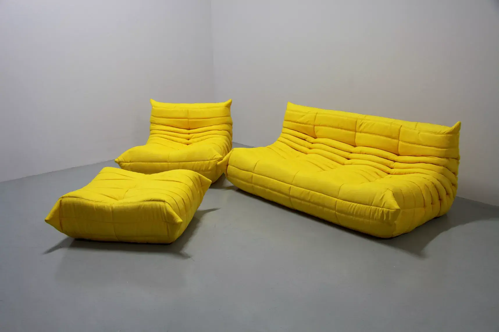 Togo Lounge Set 3-pc. Textile Lemon Yellow 1