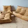 Togo Lounge Set 3-pc. Pull-Up Leather Camel Brown 1