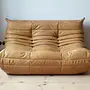 Togo Lounge Set 3-pc. Pull-Up Leather Camel Brown 2