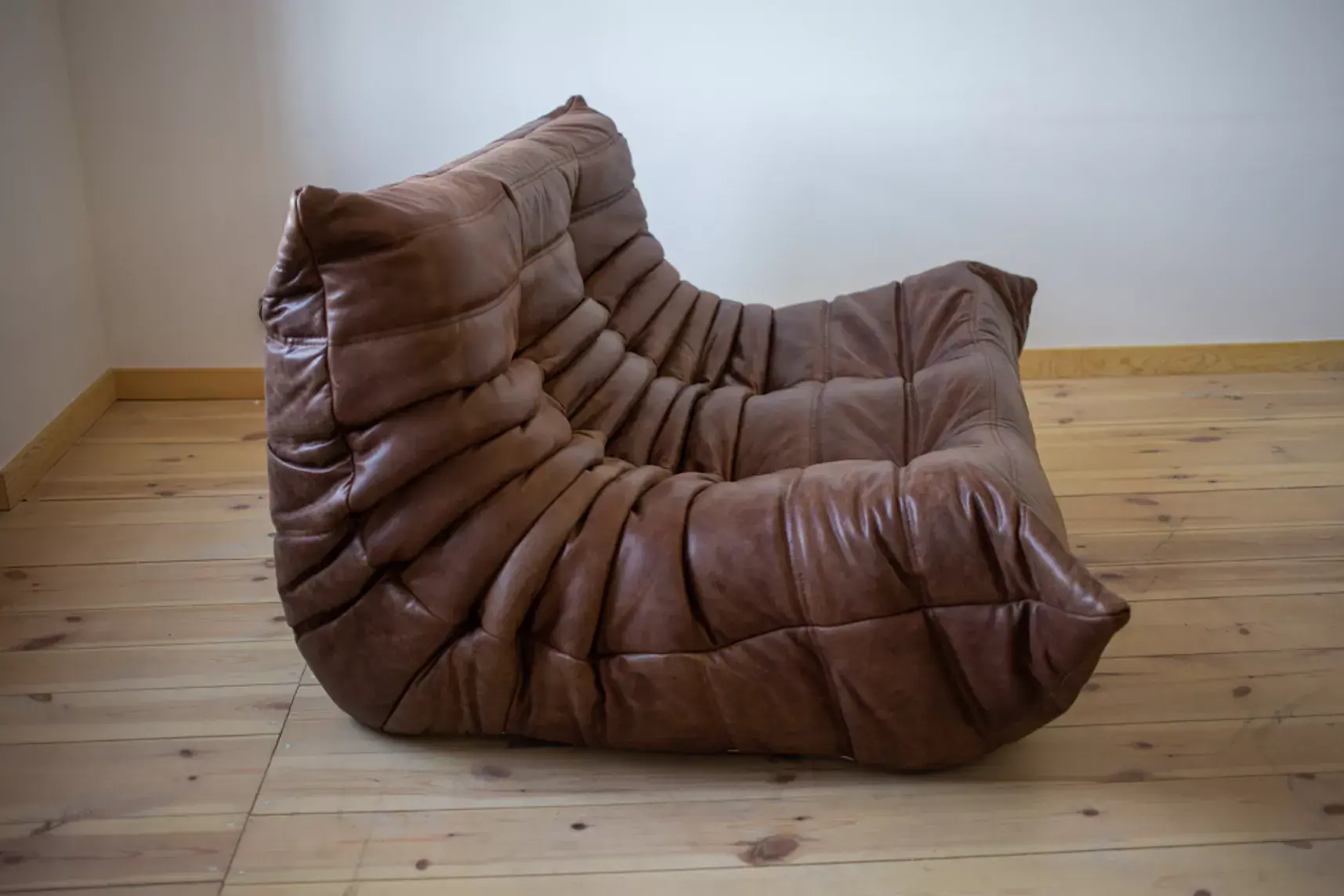 Togo Lounge Set 3-piece Pull-Up Leather Walnut Brown 2