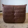 Togo Lounge Set 3-piece Pull-Up Leather Walnut Brown 6