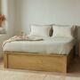 Bett mit Stauraum Olivholzoptik 1