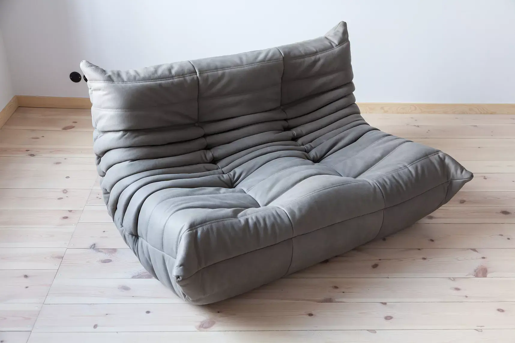Togo Lounge Set 3-pc. Madras leather Ash grey 2