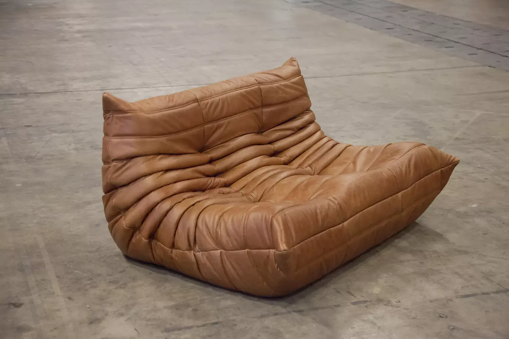 Togo Lounge Set 3-pc. Pull-up leather tobacco brown 2