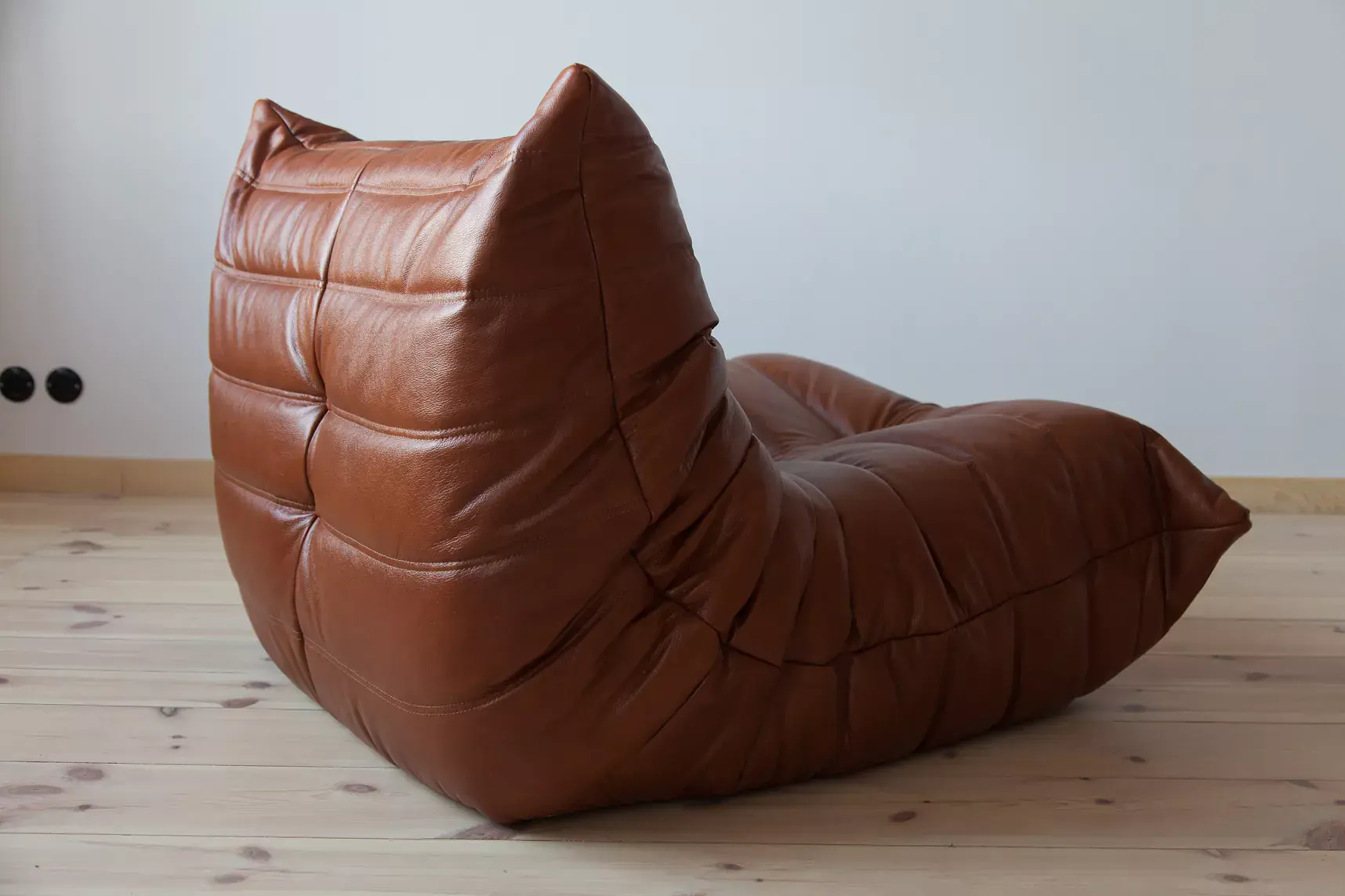 Togo Lounge Set 3-piece High-gloss Leather Whisky Brown 6