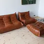 Togo Lounge Set 3-tlg. Hochglanzleder Whiskybraun 1