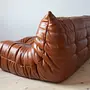 Togo Lounge Set 3-piece High-gloss Leather Whisky Brown 3