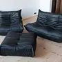 Togo Lounge Set 3-pc. Madras Leather Black 1