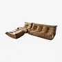 Togo Lounge Set 3-pc. Pull-Up Leather Camel Brown 0