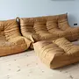 Togo Lounge Set 3-tlg. Pull-Up-Leder Kamelbraun 1