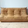 Togo Lounge Set 3-pc. Pull-Up Leather Camel Brown 2