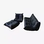 Togo Lounge Set 3-pc. Madras Leather Black 0
