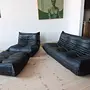 Togo Lounge Set 3-pc. Madras Leather Black 1
