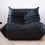 Togo Lounge Set 3-pc. Madras Leather Black 6