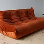 Togo Lounge Set 3-pc. Velvet Amber-Orange 2