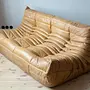 Togo Lounge Set 2-pc. Pull-Up Leather Camel Brown 2