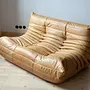 Togo Lounge Set 2-pc. Pull-Up Leather Camel Brown 4