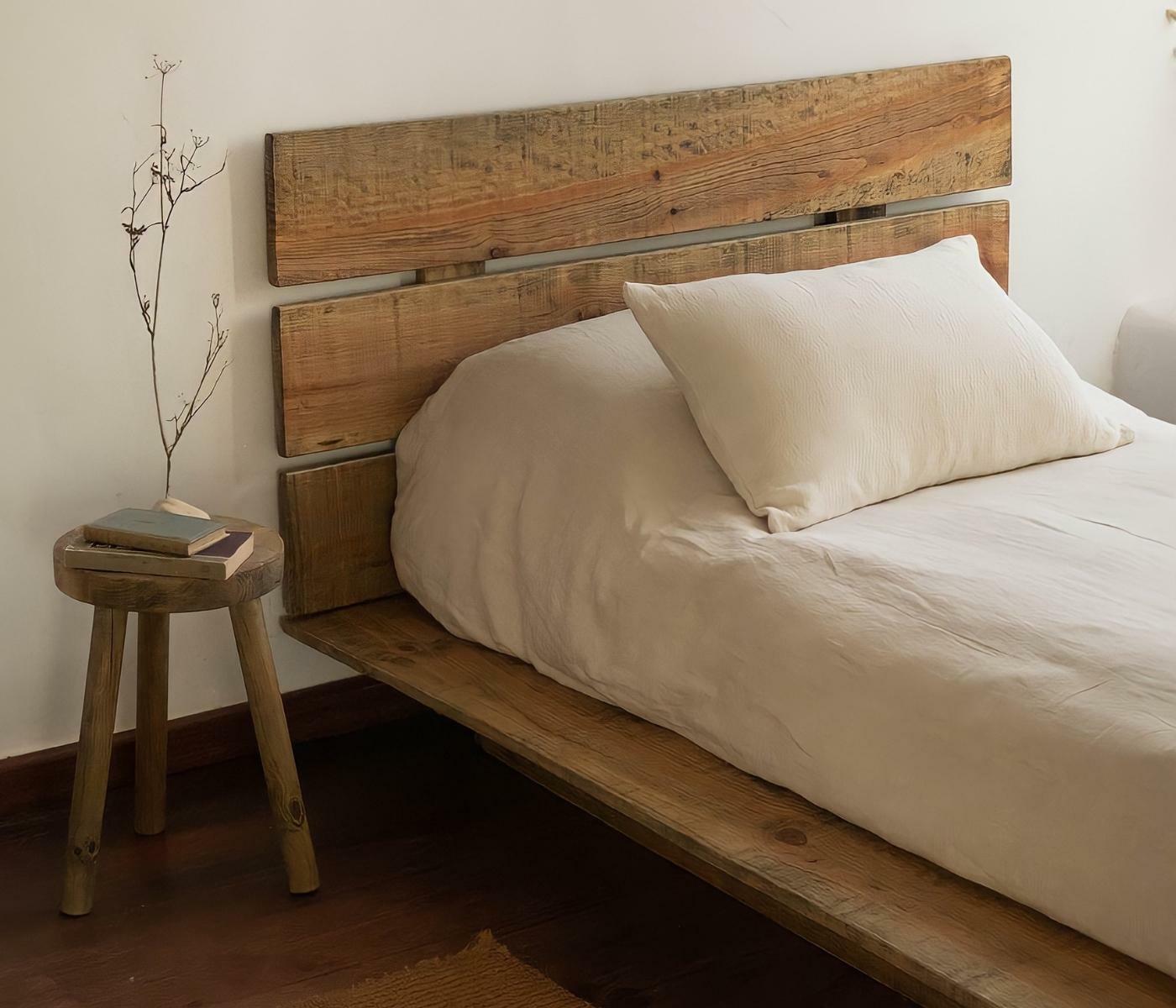  Tatami-Einzelbettgestell aus recyceltem Holz 0