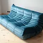 Togo Lounge Set 3-pc. Velvet Sea Blue 3