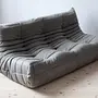 Togo Lounge Set 3 pz. Pelle Madras Grigio cenere 2