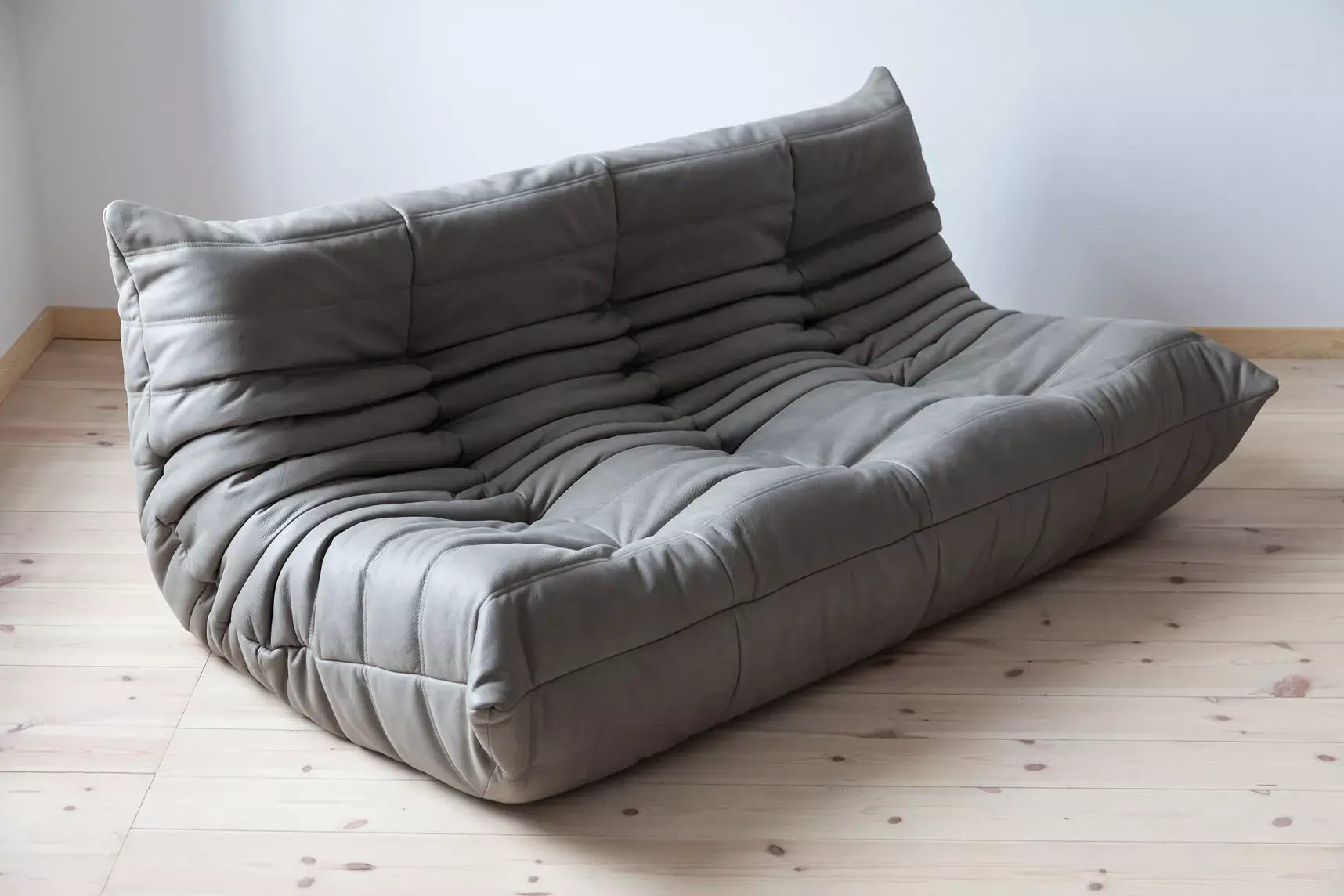 Togo Lounge Set 3-pc. Madras Leather Ash Grey 2