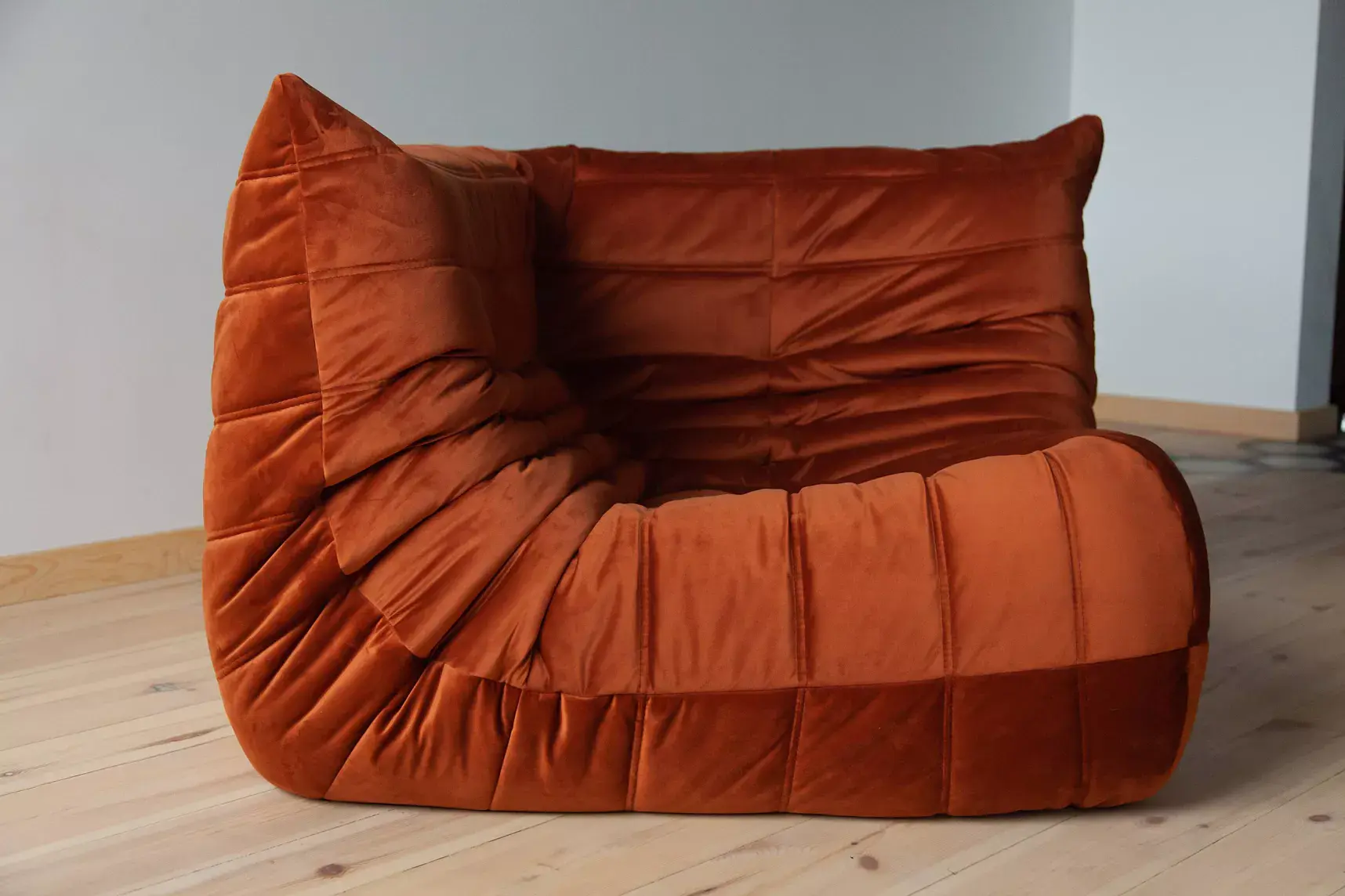 Togo Corner Sofa Velvet Amber-Orange 5
